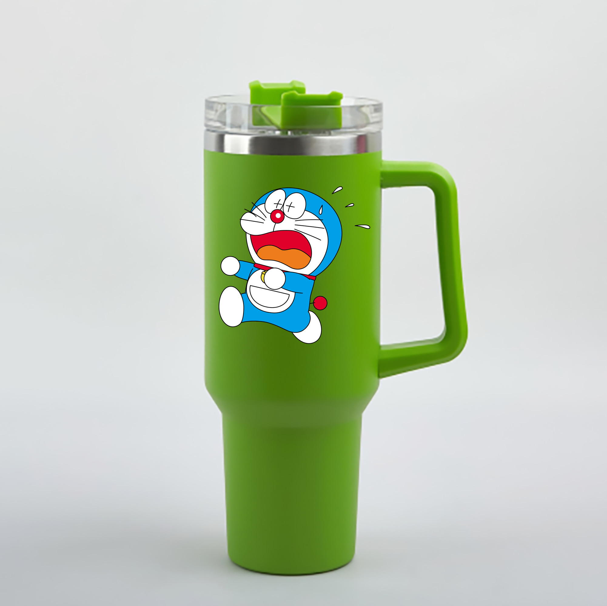 （画像用） ドラえもん Doraemon 1200mL車用タンブラー - クリスタルステッカー（プラスチックストロー付き）